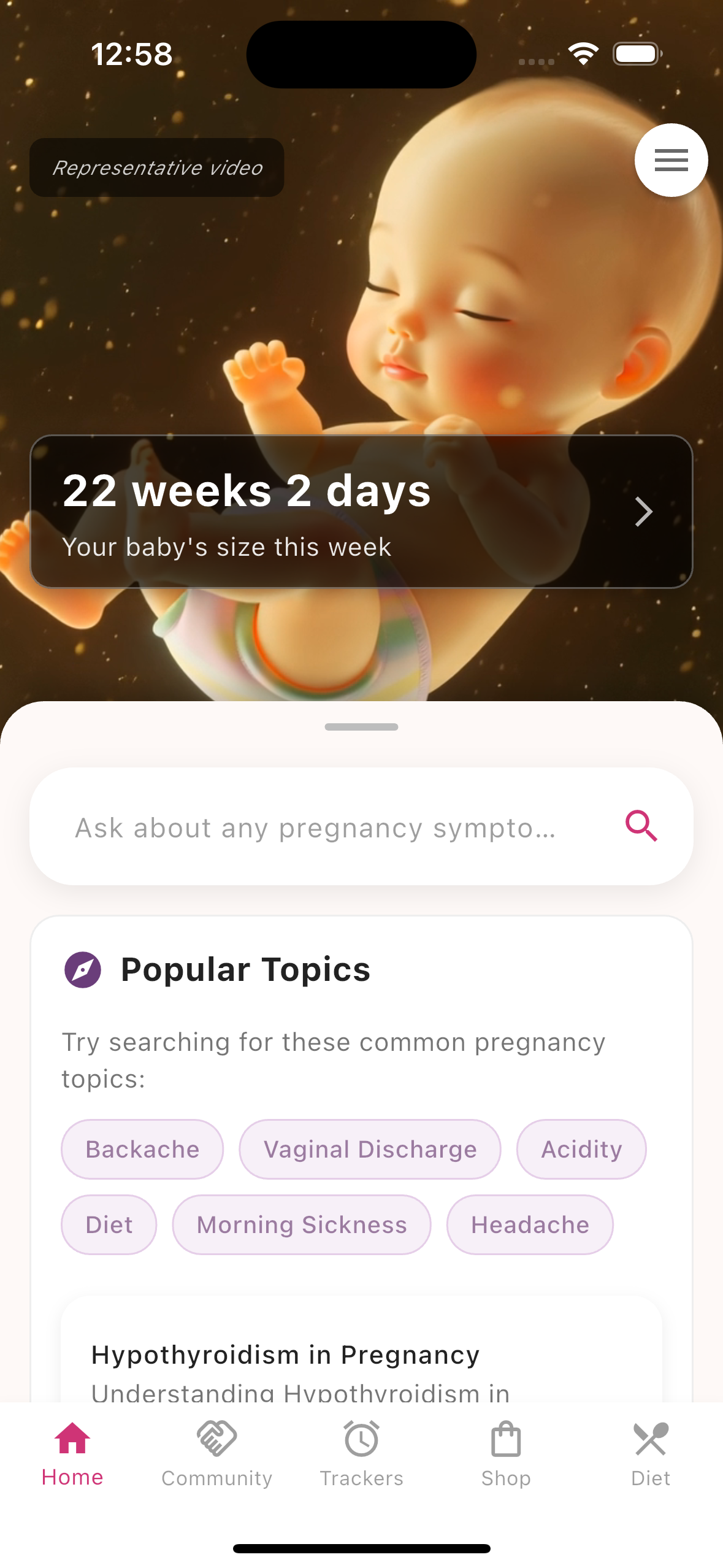 MiGynae App Interface